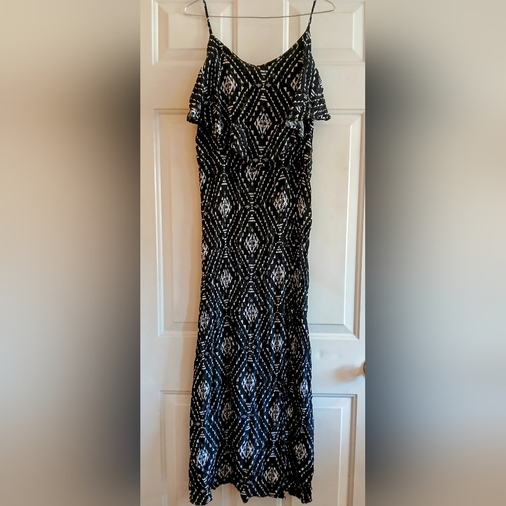 Mudd Embellished Black and White Strapless Sheath Dress